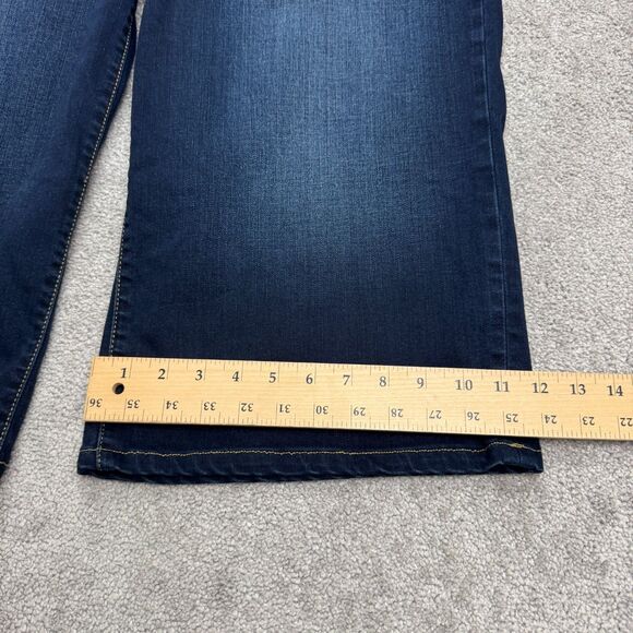 Slink Curvy Wide Leg Cropped Denim Jeans Womens 18 Blue Dark Wash Casual 42x22 - Picture 16 of 16
